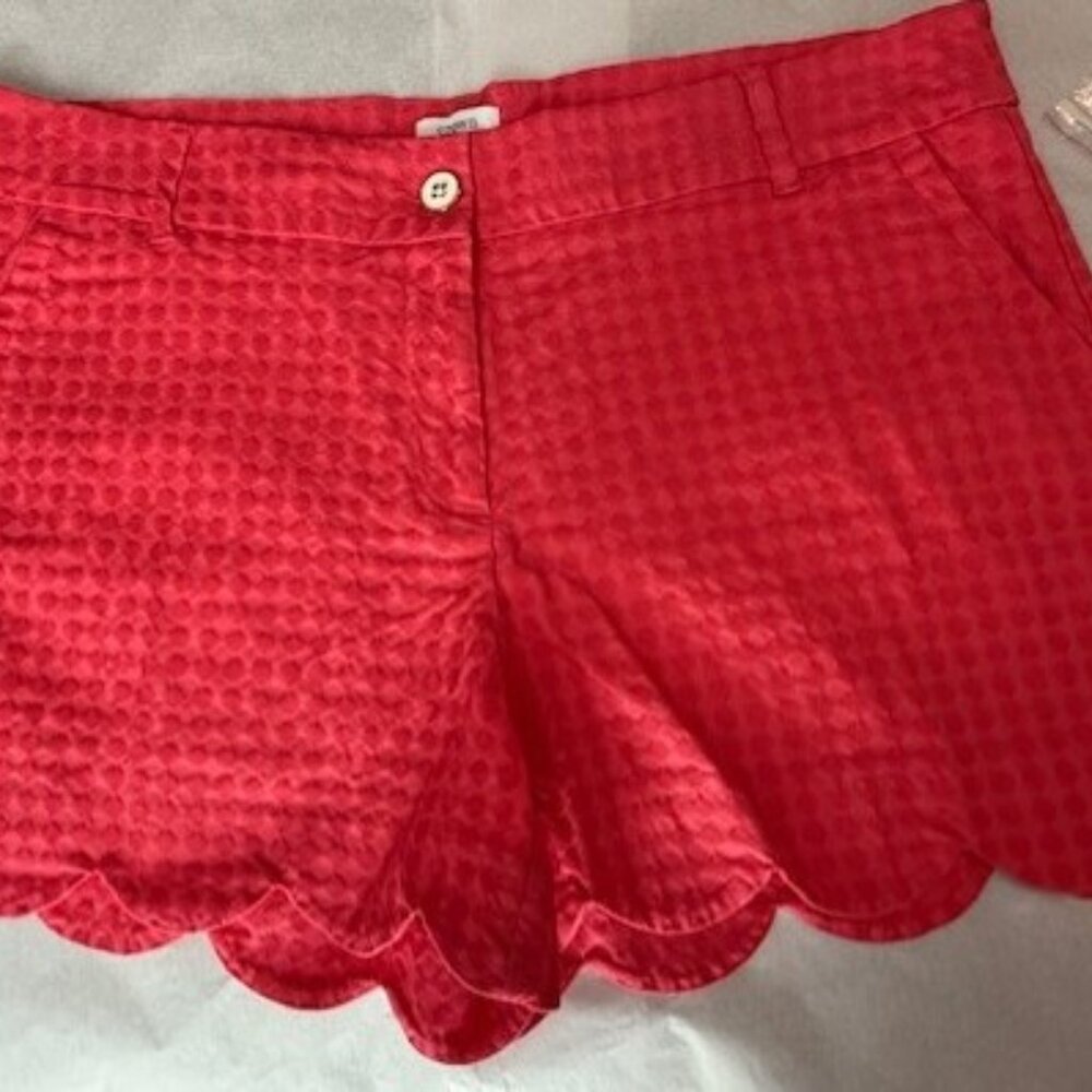WOMEN’S SHORTS, CROWN AND IVY, SHELBY  SIZE 14 CORAL/ PINK DAISY